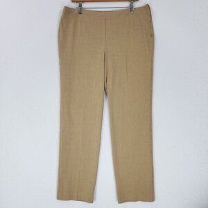 Talbots Pants Womens 14 Tan Classic Side Zip Straight Leg High Rise Ankle Casual